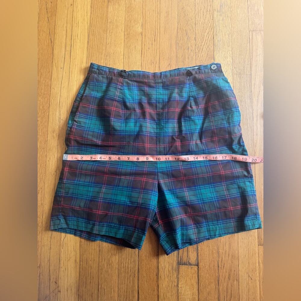 50s Vintage High Waisted Plaid Side Zip Shorts - Picture 6 of 8